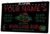 LX1099 Your Names Mug Man Cave Bar Come Early Stay Late Light Sign Dual Color 3D Engraving