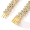 20 mm 14k złota plisowana mrożona z blenkiem Bransoletka Diamentowa Bransoletka sześcienna biżuteria z cyrkonią 8 -calową 9 -calowe męskie bransoletki 3625835