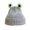 Berets Knitted Cute Frog Cap For Teen Girls Winter Warm Soft Hat Cartoon Hats Fashion Women Plain Brimless Beanie Skullies
