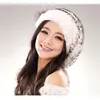 moda eccellente cappello di pelliccia di coniglio rex Genuine Women winter cap berretto di alta qualità 211229