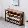 Kleding Garderobe Opslag Multi -lagen Schoenenrek Huishoudelijke deur Outdoor Bamboo vaste houten slipper Porch Cabinet