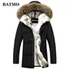 BATMO arrival winter rabbit fur collar 80% white duck down hooded jackets men ,plus-size S-5XL 211216