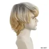 11 inches herrarnas syntetiska peruk ljus blondin perruques de cheveux funne simulering mänskliga hår peruker wig-m27