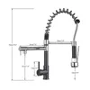 SHBSHAIMY Black and Chrome Spring Kitchen Faucet Mikser zimny Water Tap Golden Pull Down Kitchen Sink Crane Dual Swivel Spout 210719