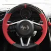 DIY Custom Hand-Stitched Carbon Fiber Läder Rattskydd För Mazda 3/6 ONXELA CX-4 CX-5 Atenza Ruiyi Bilhjulskåpa