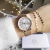 Shengke Creative Women Watches Luxury Rosegold Quartz Ladies Relogio Feminino Mesh Band Wristwatches Reloj Mujer 210616