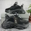 Парижская повседневная обувь Triple S Clear Sole Trainers Dad Shoe Sneaker Black Oversized Mens Womens Comfort Runners Chaussures Scarpes