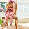 1-6y Leopard Kid meninas vestuário conjunto criança bebê crianças manga comprida coração camiseta top + calças roupas trajes tracksuit 210515