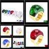Cluster Drop Delivery 2021 Fashion Large For Women Wedding Jewelry Big Crystal Stone Ring Stainless Steel Rings Anillos Red Green Blue White
