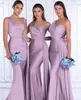 blush pink mermaid bridesmaid dresses