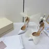 섹시한 디자이너 다시 빈 여행 버클 공식 신발 2021 패션 활 장식 하이힐 10cm 샌들 가죽 뮬 34-41