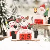 Christmas Decorations Wooden DIY Calendar Creative Santa Snowman Reindeer Countdown Calendar Desktop Ornaments BBA9548