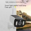 Lámparas solares con sensor de movimiento, cámara simulada, impermeable, falsa, exterior, interior, calle, lámpara de foco, pared de jardín