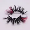 Färgad 25mm 3D Mink Eyelashes 39 Styles Dramatiska fluffiga volym False Eyelash Highlight On the End Cosplay Costumes Full Strip LAS2223407