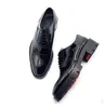 Leather Black Genuine Classics winter platform Formal Dress men's Shoes handmade Lace up Rivet Derby shoes men 707