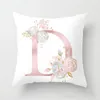 Kuddefodral Storbritannien Single Letter Printed Cushion Cover Alfabet A-Z Initialer Decors Dekorativa fyrkantiga blommor Kuddväskor Falldekor