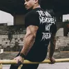 Yemeke Hommes T-shirt en coton à manches courtes Summer Casual Mode Gyms Fitness Bodybuilding T-shirt Mâle Slim Tees Tops Vêtements 210629