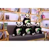 50cm Fat Cartoon Panda étreignant des jouets en peluche en bambou pour enfants doux animal poupée enfants cadeau filles belle oreiller 210724