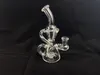 Bong Klein DAB Rigglas Klein Oil Rigs Återvinning Rökning Vattenrör Klar ledd storlek 14.4mm