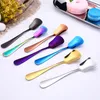 Utensils Ice Cream Spoons Stainless Steel Plated Dessert Scoop Coffee Stirring Spoon 140 Z2