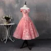 2022 Lace Party Prom Formell Klänning Elegant Båt Neck Boll Gown Vintage Quinceanera Klänningar