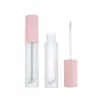 5ml Tubes de brillance de la lèvre givrée givrée bouteille de baume vides bouteille rose Cap DIY plastique Clear LipStick Emballage cosmétique ConteneurPCS