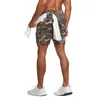 Running Shorts Sommar Mäns Sport Camouflage Elastiska Midja Korta Byxor Med Dragkedjor Gym Fitness Male Stor Storlek