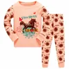 Ankomstutrymme Rocket Print Sleepwear för höst Vinter Baby Pyjamas 3-8T Barn Mode Hem Kläder Ställ 2 st Passar 210914