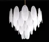 Lampe à suspension moderne en verre de plumes faite à la main, lampes de restaurant simples pour la maison en Europe du nord