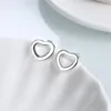 Babyllnt 925 Sterling Silver Hollow Heart Stud Kolczyki Dla Kobiety Zaręczyny Ślubne Moda Party Urok Biżuteria Prezent