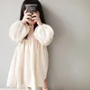 Coréen Japon Style Bébé Filles Robes Printemps Enfants Robe Linge Vêtements Volants Princesse Toddler Vêtements 210521