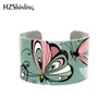 Daisey Butterfly Smycken Manschett Armband Borstat med Blå Fjärilar Insekt Smycken Natur Gåvor för Kvinnor Bangle Q0719