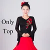 Red Ballroom Dance Skirt Women Flamenco Elegant Waltz Outfit Spanish Dress Stage Costume Extoic Wear JL2493