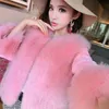 5 colori Casual Furry Faux Cappotti Donna Falso Femminile Capispalla corto Abbigliamento invernale Party Cappotto nero 210520