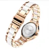 Crystal Diamond Ceramic Bezel Quartz Watch Watch Wygodne zespoły Hardlex Ladies Watches