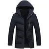 Solide Hiver Parka Hommes Plus Velours Chapeau Détachable Coupe-Vent Imperméable Veste Hommes À Capuche Casual Épais Chaud Hoodies Homme Parkas 210524