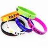 Fashion Tik Tok Children039s Silicone Bracelet Colorful Letters Printed Tiktok Kids Candy Colors Rubber Wrist Band Halloween Ac6202368