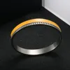 Bangle moda amarelo branco esmalte mulheres epóxi mulheres homens amante's aço inoxidável encanto cadeia com pulseira jóias presentes