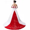 Cywilne gotyckie białe i fioletowe suknie ślubne z haftą vintage satynową satynową sukienki ślubne boho boho boho midźne sukienki zielone czerwone czarne BO4179795