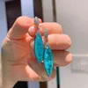 2021 Unico anello blu Paraiba tormalina gemma ciondolo collana orecchino di lusso set di gioielli in argento sterling 925 regali per le donne