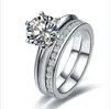 Brilliant 2CT Diamant -Set Ringe hochwertiger Solid Platinum 950 Ring Weißgold Hochzeit Schmuck
