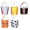 Party Supplies Basket påskkorg Sport Kanfas Totes Fotboll Baseball Fotboll Softball Buckets Storage Bag Kids Candy Handväska Zze13146