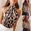 Vrouwen Blouses Zomer Mouwloze Mode Halster Leopard Casual Sexy Off Shoulder Womens Tops Backless Shirts