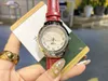 2021 moda feminina relógios de marca de luxo 32mm com mostrador de diamante relógios de pulso pulseira de couro relógio de quartzo para senhoras presente dos namorados orolog2664