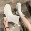 Net red thick soled short boots women's autumn and winter 2021 new white Chelsea single British style Martin fashion