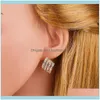 Boucles d'oreilles à tige Jewelrydesigners Aessories: anneaux en alliage simples japonais et coréens avec perceuse, boucle sans trou, clip d'oreille, femelle Erq40 Dro