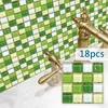 Adesivos de parede 18 pcs mosaico cozinha banheiro adesivo adesivo impermeável pvc decoração fundo paredes decor9407139