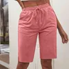 Été Femmes Taille haute Sports de loisirs Pantalons à cinq points Shorts élastiques Sweat Femmes Casual Longueur du genou Sweat 210508