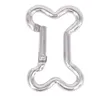 Party Favor 100pcs Bone Shape Hook Ring Aluminum Carabiner Camping Hiking Tools Quick Hook Backpacking Hanging Buckle Keychain SN4444
