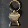 100Pcs Personalized Wedding Gifts For Guests Heart Bottle Wine Opener/Keychain Wedding Favor Birthday Party Souvenir Custom Logo SH190923